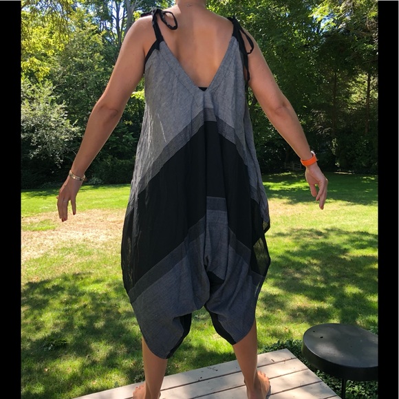 Easy Living OSFA crop pant black/grey jumpsuit - Picture 9 of 12